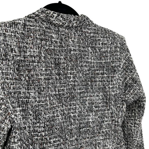 Aqua Black White Metallic Tweed Double Breasted Blazer Jacket Womens S - Picture 5 of 7